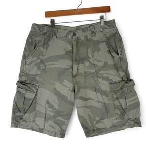 Wrangler Camo Cargo Shorts Mens 36x9.5 Hiking Fishing Camping Utility